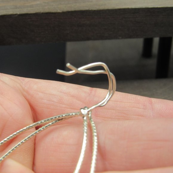 Sterling Silver Large Braided Style Hoop Earrings Vintage - Picture 3 of 6